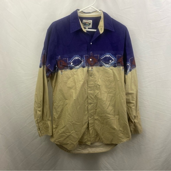 Cumberland Outfitters Unique Pearl Snap Western Shirt Aztec Men's Size LARGE - Picture 11 of 11
